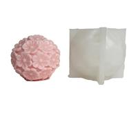 Mskidand Boule de Fleur Bougie Parfumée Moule en Silicone Fleur à Six Pétales Bougie à Bricoler Soi-Même Plâtre Ornement Boule de Fleur Moule