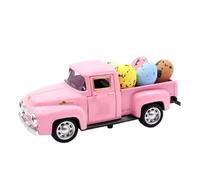 Mskidand Camion de Pâques avec œufs en métal antique - Décoration vintage - Camion de ferme - Fait à la main