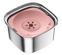 Mskidand Gamelle d'eau pour chien de 3 L en acier inoxydable - Sans déversement - Grande capacité - Alimentation lente - Rose