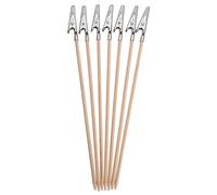 Mskidand Lot de 100 pinces crocodiles en bambou à longue queue pour photos, mémos, notes