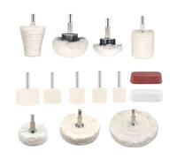 Mskidand Lot de 14 disques de polissage pour perceuse, tampons de polissage, pour aluminium, acier inoxydable, chrome, métal, verre