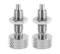 Mskidand Lot de 2 pistons rétractables à ressort M16 en acier inoxydable avec écrou et poignée moletée