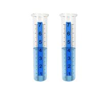 Mskidand Lot de 2 tubes de pluviomètre en plastique de 17,8 cm pour cour, jardin, extérieur, maison, facile à lire, transparent