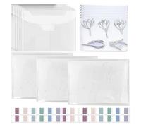 Mskidand Lot de 20 panneaux de rangement transparents refermables pour tampons découpés et décoration