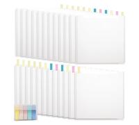 Mskidand Lot de 24 organiseurs de rangement pour papier de scrapbooking, 30,5 x 33 cm, organiseur de papier transparent avec 100 onglets adhésifs