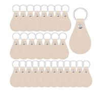 Mskidand Lot de 30 porte-clés en cuir synthétique avec rivets et porte-clés pour loisirs créatifs
