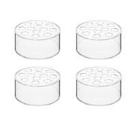 Mskidand Lot de 4 vases à fleurs ronds en acrylique transparent pour centres de table, vases bas floraux pour table de salle à manger, réception