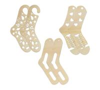 Mskidand Lot de 6 bloqueurs de chaussettes en bois réglables pour tricot, tricot, crochet