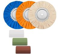 Mskidand Lot de 6 roues de polissage pour voies respiratoires de 20,3 cm - Kit de polissage de roue en aluminium - Bride sûre de diamètre - Arbre de 1,6 cm pour meuleuse d'angle