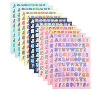 Mskidand Lot de 880 feuilles d'autocollants colorés en forme de lettres de l'alphabet pour bricolage, scrapbooking, cadeaux