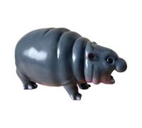 Mskidand Statue d'hippopotame en résine - Petite statue d'hippopotame - Ornements d'animaux - Convient pour bibliothèque, chambre à coucher