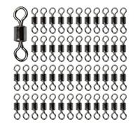 Mskidand Tambour rotatif de pêche en acier inoxydable triple connecteur de roulement rotatif anneau solide accessoires de pêche 10 mm