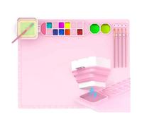 Mskidand Tapis de peinture en silicone avec gobelet, 5 outils de nettoyage pour pinceaux artisanaux, 50,8 cm x 40,6 cm, grand tapis d'artiste, adapté pour la résine, le bricolage