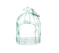 Mskidand Vintage Country Suspension murale en fer Demi cage à oiseaux Pot de fleurs Décoration de jardin Rétro Cage à oiseaux Support de rangement Pot C