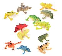 Mskmnkot 12 PCS Plastic Frog Model Set Colorful Simulation Frog Mini Educational Animal Toys for Kids, Children Simulation