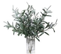 Mskmnkot 3Pcs Olive Branches for Vases, 30 inch Artificial Olive Branches, Lifelike Faux Tree DIY Plant Stem for Wedding Home Office Table Centerpieces Decor