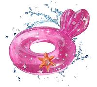 Mskmnkot Anneau de Natation pour Enfants Flottant Transparent avec Dossier pour Les Sports Nautiques âgés de 5 à 9 9 Ans (Rose), Bague Flottante Transparente
