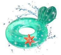 Mskmnkot Anneau de Natation pour Enfants Flottant Transparent avec Dossier pour Les Sports Nautiques de 5 à 9 Ans (Bleu), Bague Flottante Transparente
