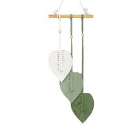 Mskmnkot Art mural, décor mural de macrame de 20 pouces pour chambre chambre à coucher boho feuilles tissées à la maison décor, vert