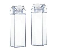 Mskmnkot Bouteille d'eau de cartons de lait transparent 500 ml bouteille jus transparent réutilisable pour sport extérieur 2pcs jus