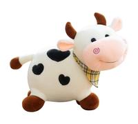 Mskmnkot Cow Stuffed Animal Cute Soft Cow Plush Comforting Companion Stuffed Imaginative Plushie Lightweight Animal for Kids Boys Girls 10.2 * 7.9 * 5.5 inch White