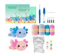 Mskmnkot Crochet Beginners Kit, DIY Crochet Animal Kit for Yarn, Eyes, Stuffing, Hook, Starter with Step-by-Step Video Tutorials for Adults Kids Animal