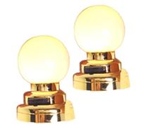 Mskmnkot Éclairage de Plafond de poupée 2pcs 1:12 Simulation Miniature LUMBRES DULLES Miniatures ÉCLAIRAGE LED POLIÉE Batterie Metal, Forme Ronde