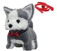 Mskmnkot Jouet de Chien de Chien en Peluche Interactive Talking Dog Toys avec la Laisse Bell Toy Puppy for Kids Realist Waging Tail Toddler for Boys Girls Husky Shape