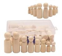 Mskmnkot Poupées à Cheville en Bois inachevées Figures en Bois Decorative Peg Doll People for Kids DIY Art Craft 50pcs
