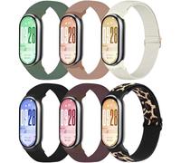 Msksjer Bracelet Compatible avec Xiaomi Mi Smart Band 10/9/8 pour Femmes Hommes, Nylon Réglable Solo Loop Tissu élastique Bracelets Sport pour Mi Band 10/9/8