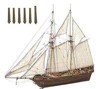MSLing Modèles de bateaux en bois, kit de bateau en bois, modèles de bateau en bois, modèle classique à l'échelle, pour 6 cannons bronze