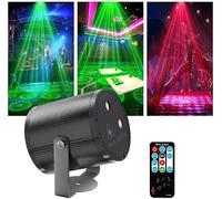 Mslitely - Éclairage de fête à effet LED, éclairage de disco à laser, lumière de disco LED RGB, effets multicolores avec télécommande, décoration de Noël, anniversaire, mariage et maison.