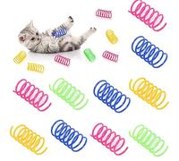 MSLSOZ 60 jouets à ressort pour chat, jouets colorés à ressorts en spirale pour chats, jouets interactifs pour chats à tuer le temps