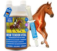 MSM Cheval & écorce de Saule Cheval I MSM Liquide Cheval I Equi P Pate Tendons ligaments I Collagène Cheval I MSM Nourriture Cheval Glucosamine chondroïtine - Articulations Souples + Vitamine 1l 30ml