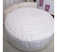 MSM Épais Rond sur-Matelas, Solid Color Matelasse Confortable Anti-mite Topper Matelas Futon Rouleau De Lit-Blanc Diamètre:210cm