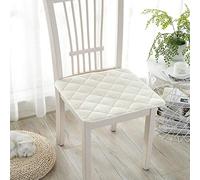 MSM Pack 2 Coussin de siège Coussin, Anti-dérapant Flanelle Office Tatami Égratigner Coussin de Chaise avec Liens, Lavable en Machine-Blanc crème 50x50cm(20x20inch)