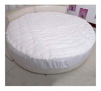 MSM Rond Matelas Protecteur Topper,100% Coton Épais Matelassé Matelas Futon pour Lit Rond,conpourt Tatami Lits Futon Topper Blanc Diamètre:230cm/91inch