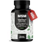 MSM Vitamine C 2000 mg, 400 Comprimés Vegan, 6 Mois et Demi | Alternative à la MSM Poudre, Complément Alimentaire Hautement Dosé, Fabriqué en Allemagne