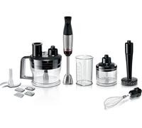 Msm6M673 - Mixeur Plongeant Ergomaster Série 6,Mini Hachoir,Presse Purée,Bol Multifonction Et 4 Autres Accessoires Inclus,Système De Mixage Quattroblade System Pro,1000 Watts,Argent/Noir