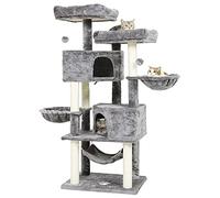 MSmask - Arbre à chat stable de 153 cm, grand arbre à chat pour grands chats - Avec grande grotte, troncs en sisal naturel