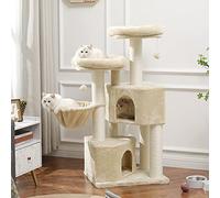 MSmask Arbre à Chat XXL Stable avec Griffoir en Sisal, 2 Grandes Plateformes, pour Grands Chats