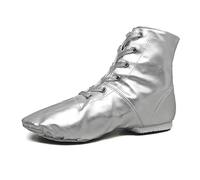 MSMAX Bottes de danse jazz pour fille PU, Argent, 26 EU