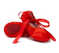 MSMAX Chaussures de danse classiques Performa en satin avec ruban pour filles (tout-petit/grand garçon), Rouge, 7 Narrow Toddler
