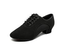 MSMAX Chaussures de danse latine pour femme - Chaussures de danse latine - Chaussures d'apprentissage du rythme de jazz, Talon 3 cm noir, 38 EU
