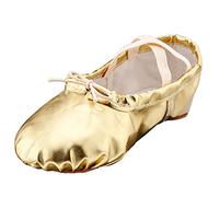 MSMAX Chaussures de danse plates de yoga pour femmes, hommes, filles, garçons, dor, 40 EU Narrow