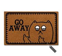 Msmr entrée Tapis de sol Funny Paillasson Go Away Cat Home Décoration Intérieur ou extérieur Paillasson Tissu non tissé Top 59,9 x 39,9 cm