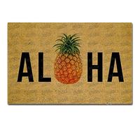 MsMr Paillasson d’entrée humoristique Aloha Ananas Paillasson extérieur intérieur en caoutchouc non tissé 45,7 x 76,2 cm