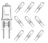 MSMXCS 10 Pieces Halogen Lamp Bulbs G6.35 Halogen Lamp 50W 12V 900lm 2800K Dimmable Light Bulbs Door Lamp - GY6.35 Bi-pin Pen T3 for Chandelier Landscape Lighting Office Camping Cars Warm White