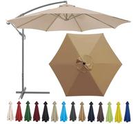 MSNCS Auvent de Remplacement pour Parasol 2m/2,7m/3m, 6 Baleines/8 Baleines Toile de Rechange pour Parasol Déporté, Housse de Rechange pour Parasol de Jardin Terrasse Plage
