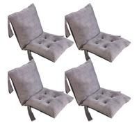 MSNCS Lot de 1/2/4/6 Coussin de Chaise avec Dossier,Galette de Chaise 40x80 cm Coussin de Siège Respirant avec Rubans Coussins d'Assise de Jardin Antidérapant Chaises de Cuisine(#1,40x80cm4PCS)